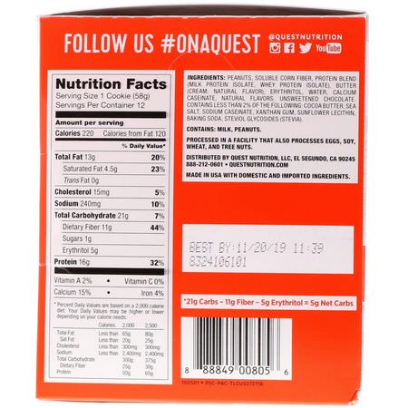 Quest Nutrition Protein Cookies - Proteinkakor, Protein Snacks, Brownies, Cookies