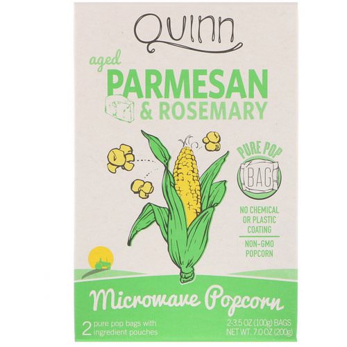 Quinn Popcorn, Microwave Popcorn, Parmesan & Rosemary, 2 Bags, 3.5 oz (100 g) Each Review