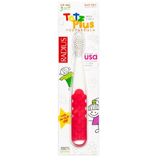 RADIUS, Totz Plus Toothbrush, 3+ Years, White/Pink Coral, 1 Toothbrush Review