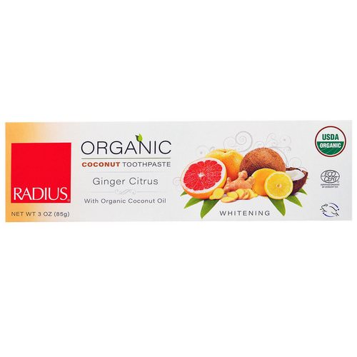 RADIUS, USDA Organic Coconut Toothpaste, Ginger Citrus, 3 oz (85 g) Review