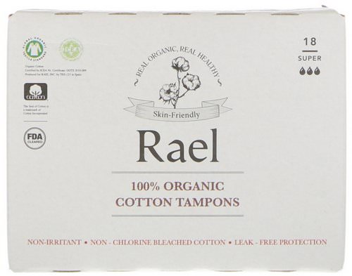 Rael, 100% Organic Cotton Tampons, Super, 18 Tampons Review
