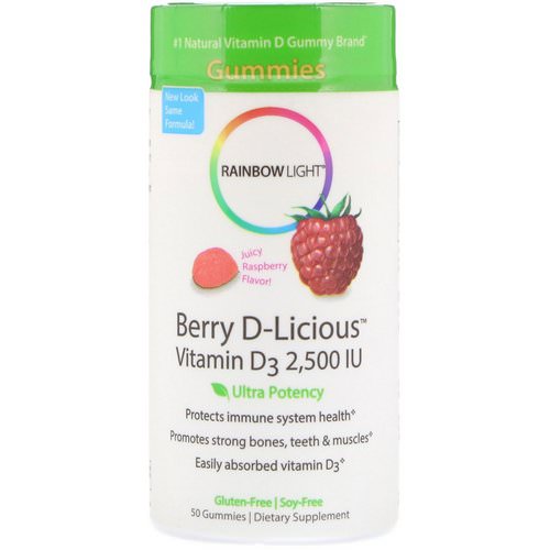 Rainbow Light, Berry D-Licious, Vitamin D3, Raspberry Flavor, 2,500 IU, 50 Gummies Review