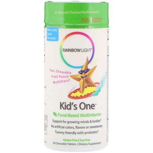 Rainbow Light, Kid's One, MultiStars, Food-Based Multivitamin, Fruit Punch, 30 Chewable Tablets Review