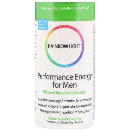 Rainbow Light, Performance Energy for Men, Food-Based Multivitamin, 90 Tablets Review