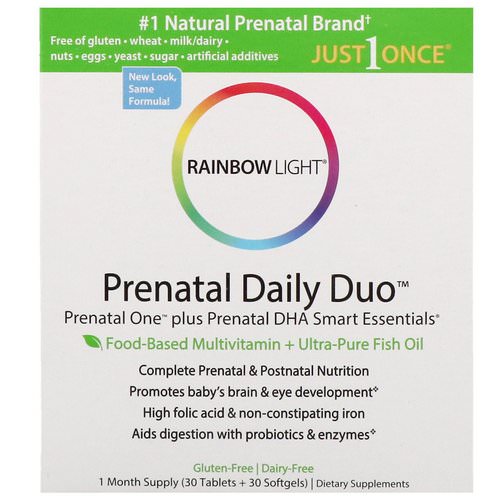 Rainbow Light, Prenatal Daily Duo, Prenatal One plus Prenatal DHA Smart Essentials, 1 Month Supply (30 Tablets + 30 Softgels) Review