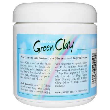 Clay Masks, Peels, Face Masks, Beauty: Rainbow Research, French Green Clay, Facial Treatment Mask Powder, 8 oz (225 g)
