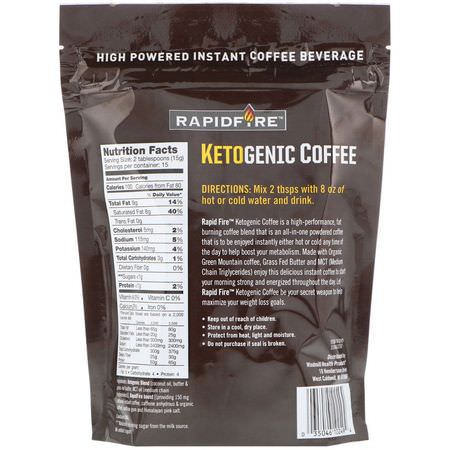 Snabbkaffe: RAPIDFIRE, Ketogenic Coffee, 7.93 oz (225 g)