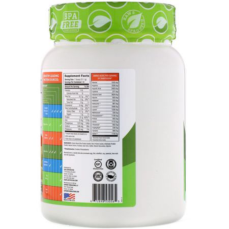 Växtbaserat, Växtbaserat Protein, Sportnäring: RawFusion, Raw Plant-Based Protein Fusion, Vanilla Bean, 2.06 lbs (933 g)