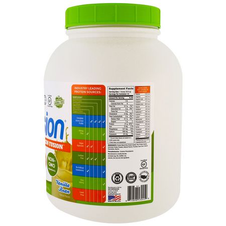 Växtbaserat, Växtbaserat Protein, Idrottsnäring: RawFusion, Raw Plant-Based Protein Fusion, Vanilla Bean, 4.08 lbs (1854 g)