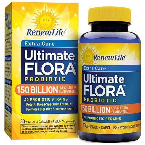 Renew Life, Extra Care, Ultimate Flora Probiotic, 150 Billion Live Cultures, 30 Vegetable Capsules Review