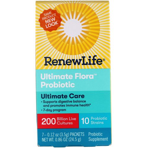 Renew Life, Ultimate Care, Ultimate Flora Probiotic, 200 Billion Live Cultures, 7 Packets, 0.86 oz (24.5 g) Review