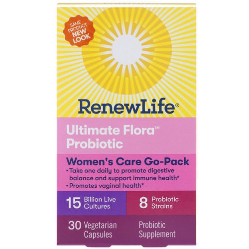 Renew Life, Women's Care Go-Pack, Ultimate Flora Probiotic, 15 Billion Live Cultures, 30 Vegetarian Capsules Review