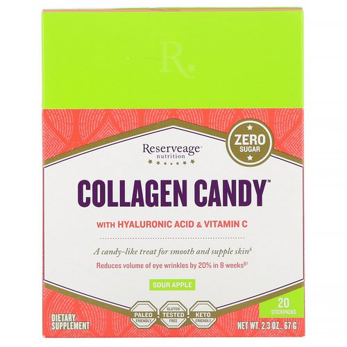 ReserveAge Nutrition, Collagen Candy, Sour Apple, 20 Stickpacks, 2.3 oz (67 g) Review