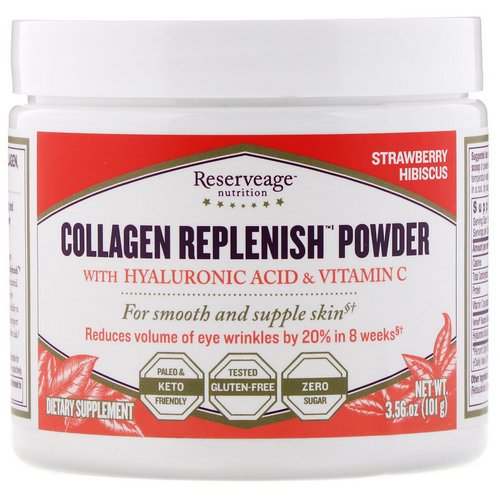 ReserveAge Nutrition, Collagen Replenish Powder, Strawberry Hibiscus, 3.56 oz (101 g) Review