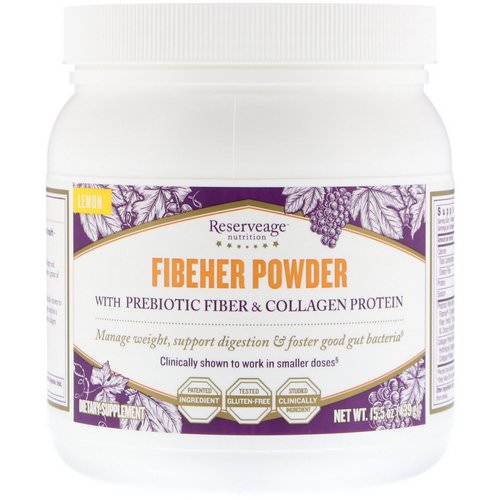 ReserveAge Nutrition, Fibeher Powder with Prebiotic Fiber & Collagen Protein, Lemon, 15.5 oz (439 g) Review