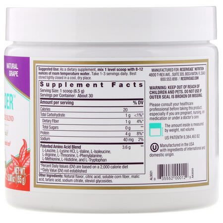 Aminosyror, Kosttillskott: ReserveAge Nutrition, Vegan 9 Builder, Natural Grape, 6.88 oz (95 g)