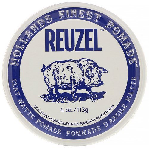 Reuzel, Clay Matte Pomade, Water Soluble, Medium Hold, 4 oz (113 g) Review