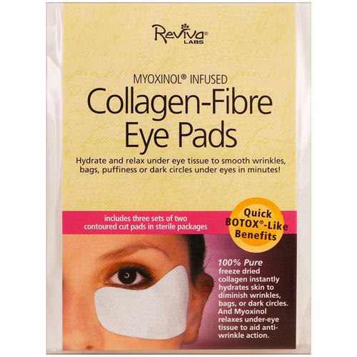 Reviva Labs, Collagen-Fibre Eye Pads, 3 Sets of Two Contoured Pads Review