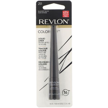 Eyeliner, Eyes, Makeup: Revlon, Colorstay, Liquid Liner, Blackest Black 251, 0.08 oz (2.5 ml)
