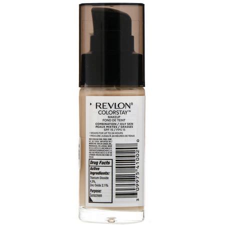 Foundation, Face, Makeup: Revlon, Colorstay, Makeup, Combination/Oily, 150 Buff, 1 fl oz (30 ml)
