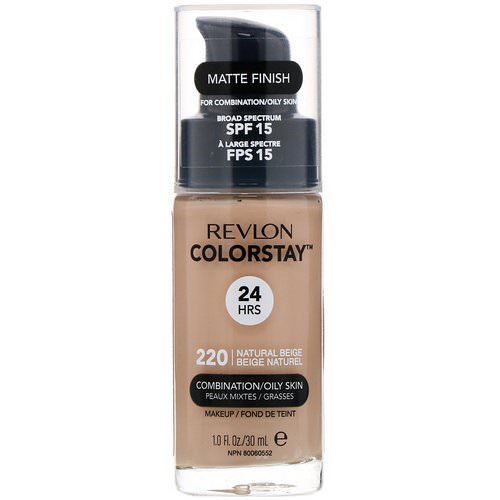 Revlon, Colorstay, Makeup, Combination/Oily, 220 Natural Beige, 1 fl oz (30 ml) Review