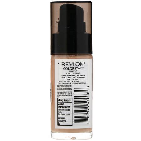 Foundation, Face, Makeup: Revlon, Colorstay, Makeup, Combination/Oily, 300 Golden Beige, 1 fl oz (30 ml)