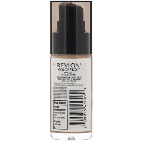 Foundation, Face, Makeup: Revlon, Colorstay, Makeup, Combination/Oily, 310 Warm Golden, 1 fl oz (30 ml)
