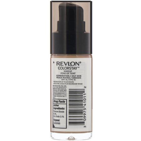 Foundation, Face, Makeup: Revlon, Colorstay, Makeup, Combination/Oily, 330 Natural Tan, 1 fl oz (30 ml)