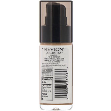 Foundation, Face, Makeup: Revlon, Colorstay, Makeup, Combination/Oily, 340 Early Tan, 1 fl oz (30 ml)
