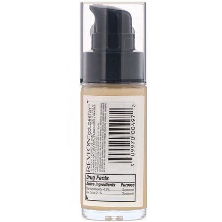 Foundation, Face, Makeup: Revlon, Colorstay, Makeup, Combination/Oily Skin, 140 Oatmeal, 1 fl oz (30 ml)
