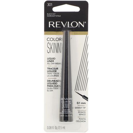 Eyeliner, Eyes, Makeup: Revlon, Colorstay, Skinny Liquid Liner, Black Out 301, 0.08 oz (2.5 ml)
