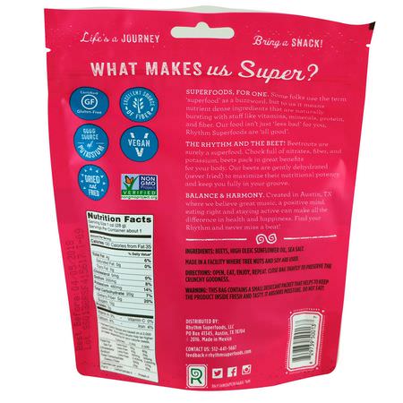 Iherb: Rhythm Superfoods, Beet Chips, Sea Salt, 1.4 oz (40 g)