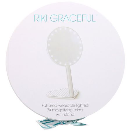Makeupborstar, Makeup: Riki Loves Riki, Riki Graceful, Lighted Mirror with Stand, 1 Count