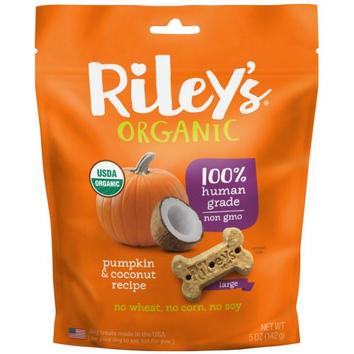 Riley’s Organics, Dog Treats, Large Bone, Pumpkin & Coconut Recipe, 5 oz (142 g) Review