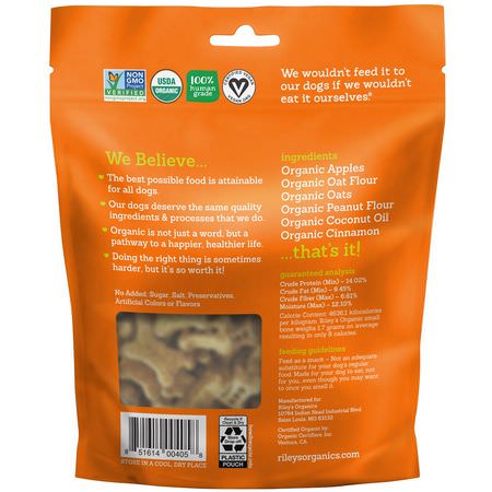 Husdjur Behandlar, Husdjur: Riley’s Organics, Dog Treats, Small Bone, Tasty Apple Recipe, 5 oz (142 g)