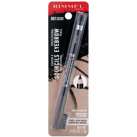 Ögonbryn, Ögon, Smink: Rimmel London, Professional Eyebrow Pencil, 001 Dark Brown, .05 oz (1.4 g)