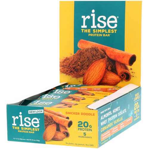 Rise Bar, Protein Bar, Snicker Doodle, 12 Bars, 2.1 oz (60 g) Each Review