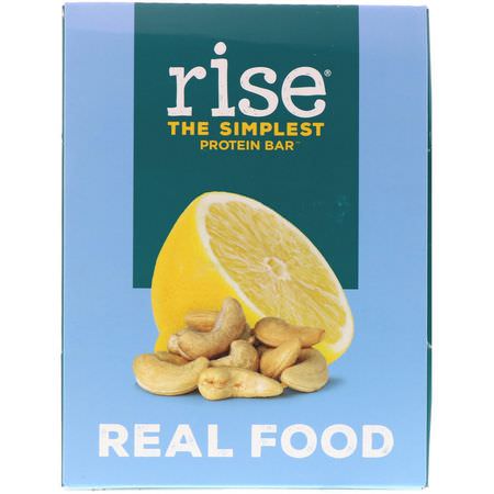 Växtbaserade Proteinbarer, Proteinbarer, Brownies, Kakor: Rise Bar, The Simplest Protein Bar, Lemon Cashew, 12 Bars, 2.1 oz (60 g) Each
