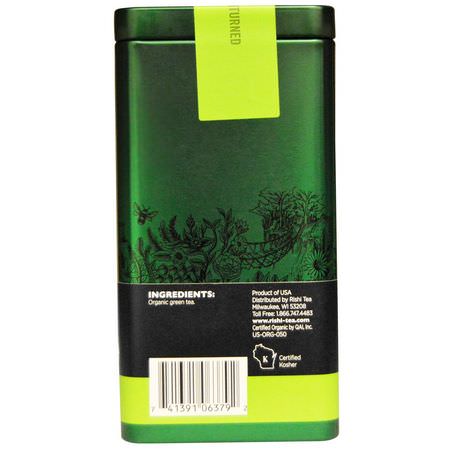 Grönt Te, Sencha Tea: Rishi Tea, Organic Loose Leaf Green Tea, Sencha, 2.12 oz (60 g)