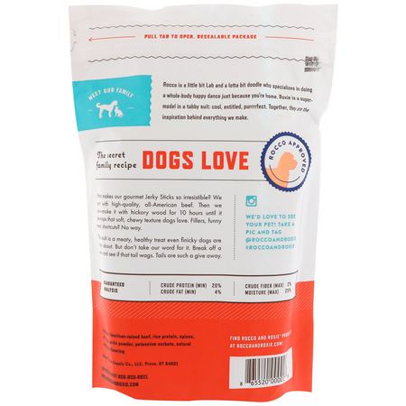 Husdjur Behandlar, Husdjur: Rocco & Roxie, Jerky Sticks, For Dogs, Beef, 16 oz (453 g)
