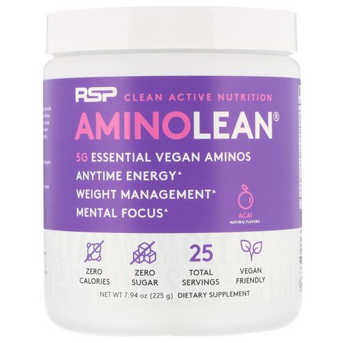 RSP Nutrition, AminoLean, Vegan Aminos, Acai, 7.94 oz (225 g) Review