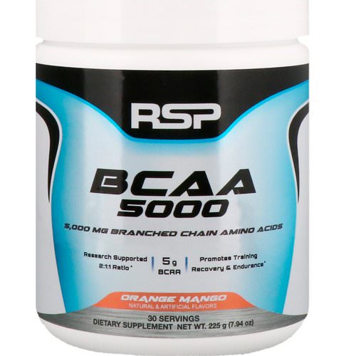 RSP Nutrition, BCAA 5000, Orange Mango, 5,000 mg, 7.94 oz (225 g) Review
