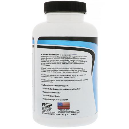 RSP Nutrition Omega-3 Fish Oil CLA Conjugated Linoleic Acid - Cla Konjugerad Linolsyra, Vikt, Kost, Omega-3 Fiskolja