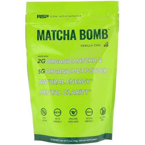 RSP Nutrition, Matcha Bomb, Vanilla Chai, 5.3 oz (150 g) Review