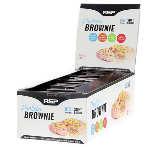 RSP Nutrition, Protein Brownie, Birthday Cake, 12 Brownies, 1.87 oz (53 g) Each Review