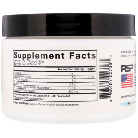 L-Citrulline, Amino Acids, Supplements, Pre-Workout: RSP Nutrition, Pump Boost Pre-Workout, Unflavored, 4.8 oz (138 g)