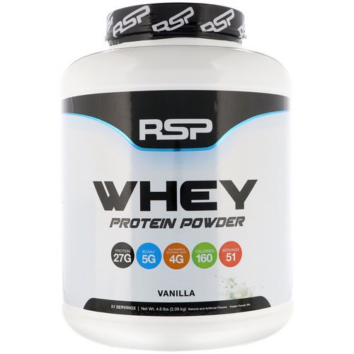 RSP Nutrition, Whey Protein Powder, Vanilla, 4.6 lbs (2.09 kg) Review