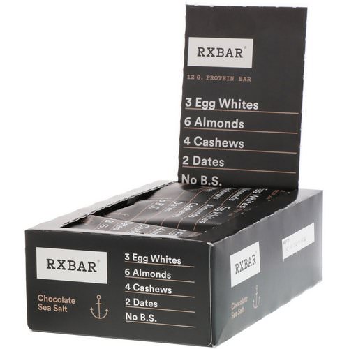 RXBAR, Protein Bars, Chocolate Sea Salt, 12 Bars, 1.83 oz (52 g) Each Review