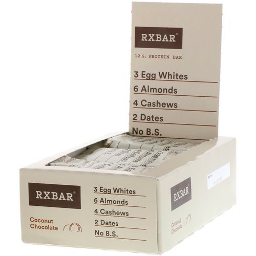 RXBAR, Protein Bars, Coconut Chocolate, 12 Bars, 1.83 oz (52 g) Each Review