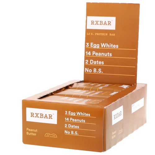 RXBAR, Protein Bars, Peanut Butter, 12 Bars, 1.83 oz (52 g) Each Review